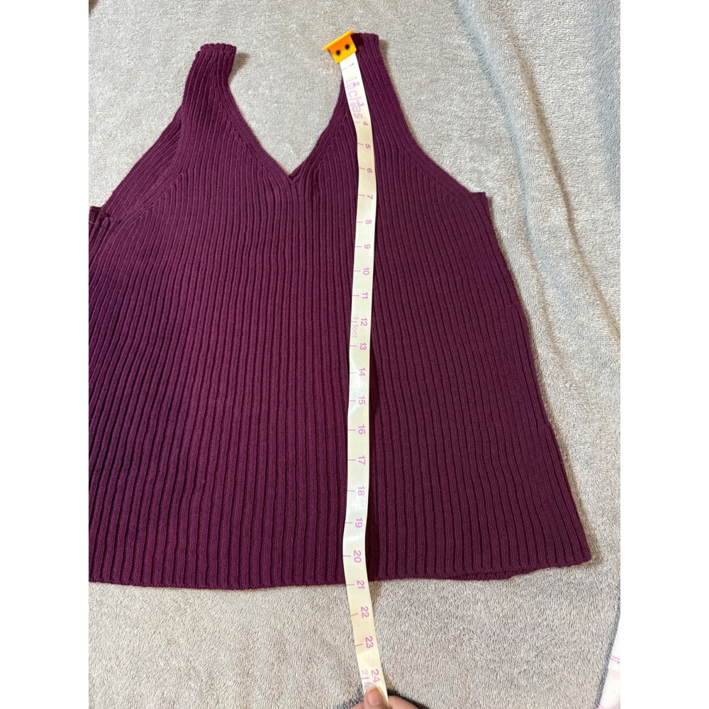 NEW Carve Design Size Small Micah Deep Dark Purple Tank Knit Sleeveless V-Neck - Picture 6 of 6